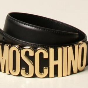 Moschino Vintage 90s Logo leather Belt